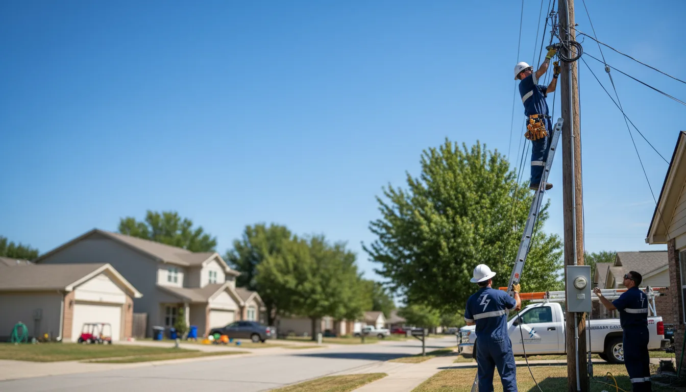Residential electrician providing installation services in Davilla, TX